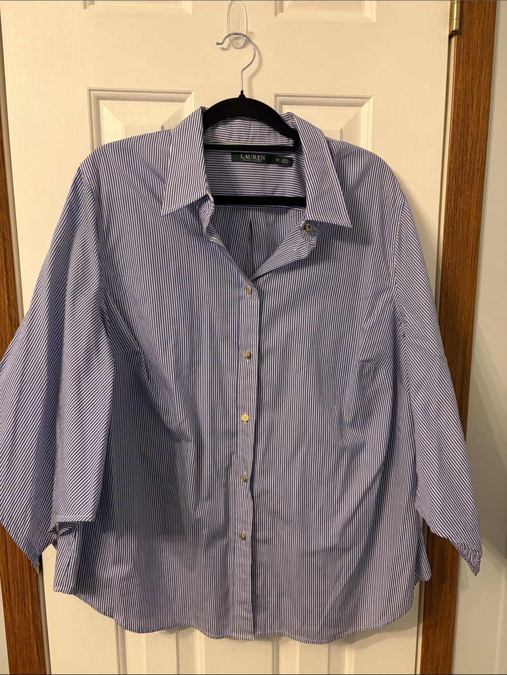 Lauren Ralph Lauren Light Blue & White Pinstripe Men's Dress Shirt